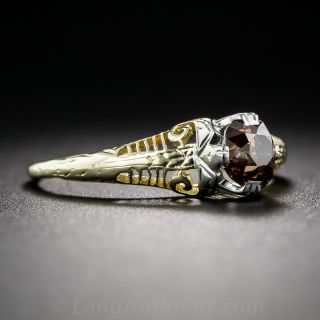 .50 Carat Natural Fancy Deep Brown Diamond Ring
