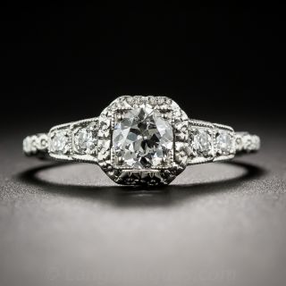 Platinum .50 Carat Diamond Art Deco Engagement Ring