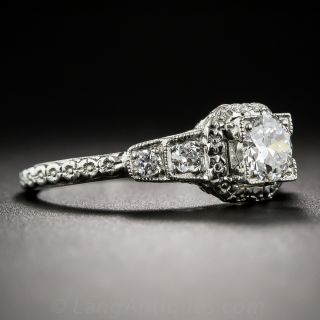 Platinum .50 Carat Diamond Art Deco Engagement Ring