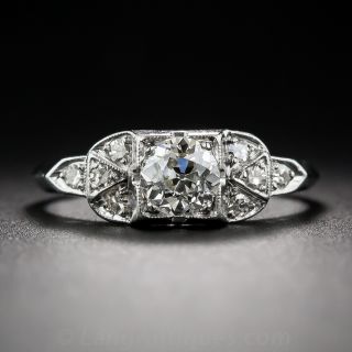 .50 Carat Platinum Art Deco Diamond Engagement Ring by 'Certified'