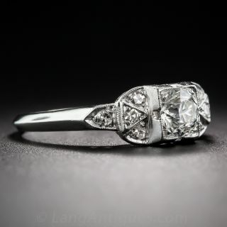.50 Carat Platinum Art Deco Diamond Engagement Ring by 'Certified'