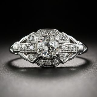 .50 Carat Platinum Art Deco Diamond Engagement Ring