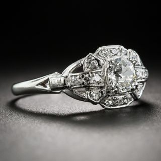 .50 Carat Platinum Art Deco Diamond Engagement Ring