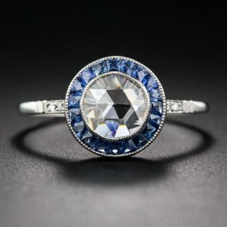 .50 Carat Rose-Cut Diamond Sapphire Ring