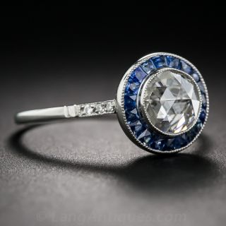 .50 Carat Rose-Cut Diamond Sapphire Ring