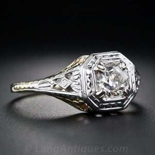 .50 Carat Two-Tone Gold Engagement Ring