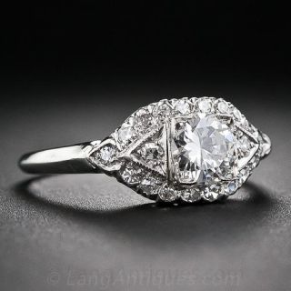 .50 Carat Vintage Diamond Engagement Ring in Platinum