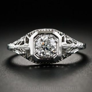 .50 Carat Vintage Filigree Diamond Engagement Ring
