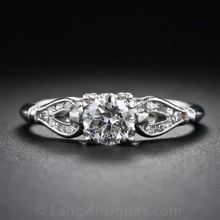 .50 Carat Vintage Platinum and Diamond Engagement Ring