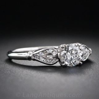 .50 Carat Vintage Platinum and Diamond Engagement Ring