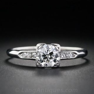 .50 Carat Vintage Platinum Diamond Engagement Ring
