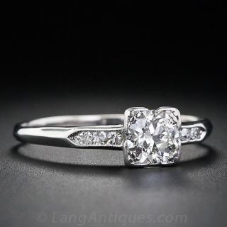 .50 Carat Vintage Platinum Diamond Engagement Ring