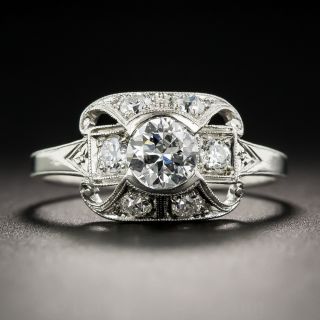 .51 Carat Art Deco Platinum Diamond Ring - GIA F VS1