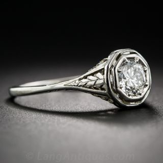 .51 Carat Art Deco Solitaire Engagement Ring 