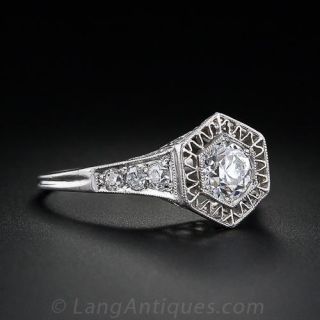  .51 Carat Early Art Deco Diamond Engagement Ring