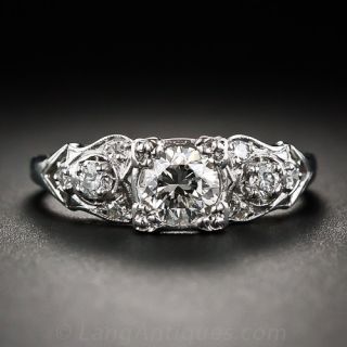 .51 Carat Vintage Platinum and Diamond Engagement Ring - 2