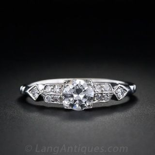 .52  Carat Art Deco Platinum Diamond Ring