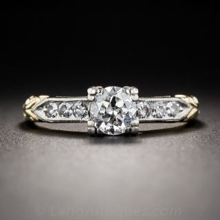 .52 Carat Diamond 1940s Vintage Two-Tone Engagement Ring