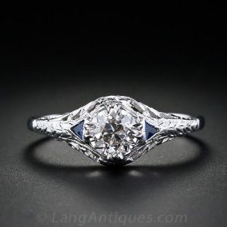 .52 Carat European-cut Diamond Art Deco Engagement Ring