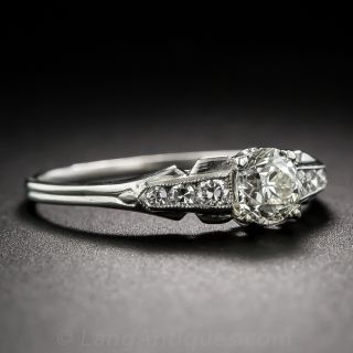 .53 Carat Platinum and Diamond Art Deco Engagement Ring