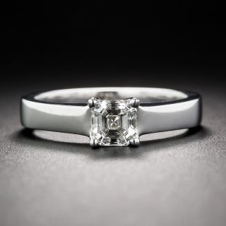 .53 Carat Square Asscher-Cut Diamond 18K White Gold Solitaire