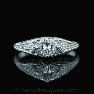 .54 ct. Deco Style Diamond Engagement Ring Main View