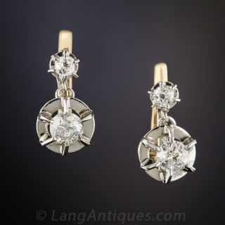 .54 Carat French Vintage Diamond Dangles
