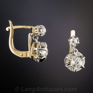 .54 Carat French Vintage Diamond Dangles