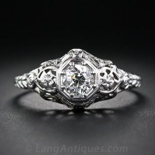  .54 Carat Vintage Diamond Engagement Ring