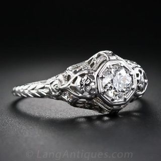  .54 Carat Vintage Diamond Engagement Ring