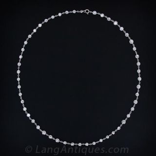 54 Inch Long Platinum and Diamond Chain