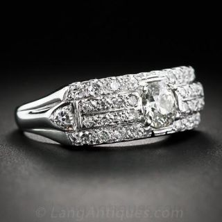 .55 Carat Center Four Row Vintage Diamond Ring