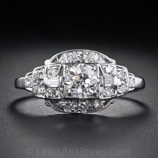 .55 Carat Diamond and Platinum Art Deco Engagement Ring