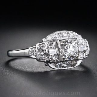 .55 Carat Diamond and Platinum Art Deco Engagement Ring