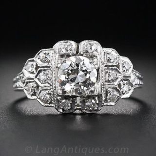 .55 Carat Diamond Art Deco Engagement Ring in Platinum