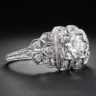 .55 Carat Diamond Art Deco Engagement Ring in Platinum