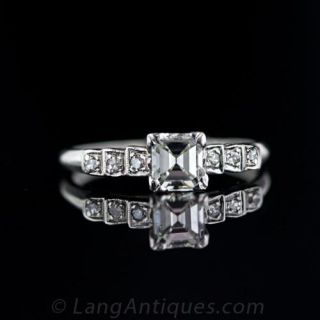 .55 Carat Emerald Cut Diamond Deco Engagement Ring