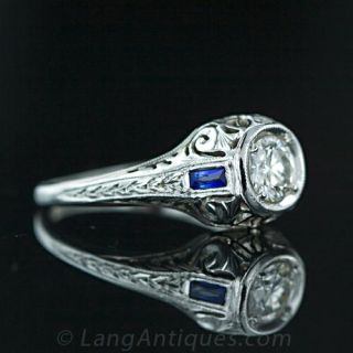 .55 Carat European Cut Art Deco Diamond Solitaire