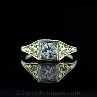 .55 Carat Filigree Diamond Engagement Ring Main View