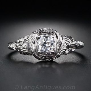 .56 Carat Antique Cushion-Cut Diamond Engagement Ring