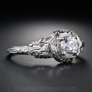 .56 Carat Antique Cushion-Cut Diamond Engagement Ring