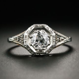 .56 Carat European-Cut Diamond Filigree Engagement Ring