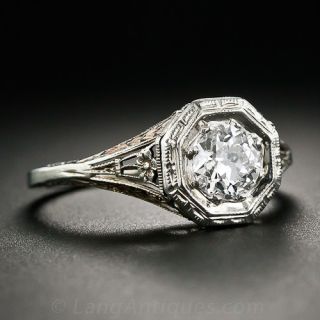 .56 Carat European-Cut Diamond Filigree Engagement Ring