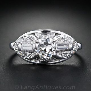 .56 Carat Platinum and Diamond Estate Engagement Ring