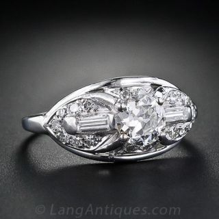 .56 Carat Platinum and Diamond Estate Engagement Ring