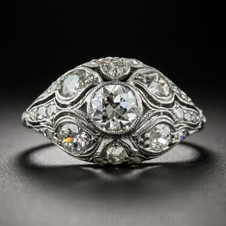 .57 Carat Diamond and Platinum Early Art Deco Ring