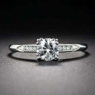 .57 carat Diamond and Platinum Vintage Engagement Ring GIA H/SI2 - 2