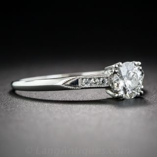 .57 carat Diamond and Platinum Vintage Engagement Ring GIA H/SI2