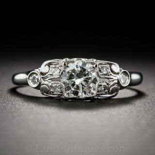 .57 Carat Platinum Diamond Art Deco Engagement Ring