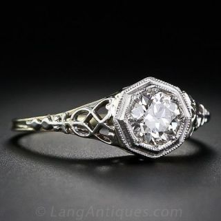 .57 Carat Two-Tone Diamond Solitare Ring